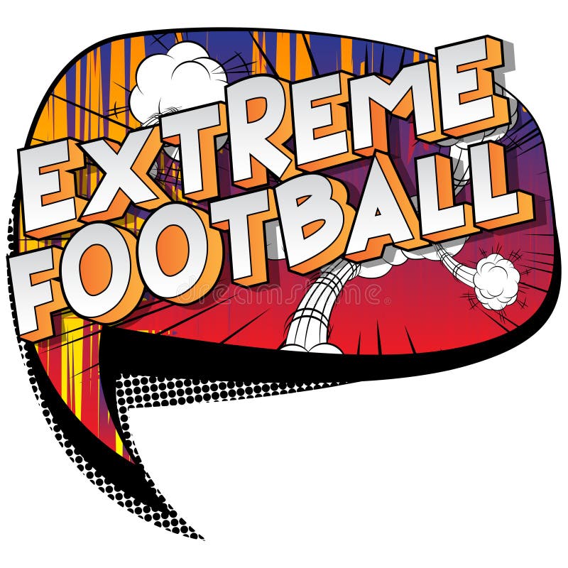 Extreme Football Comic Book Style Words. Stock Vector Illustration