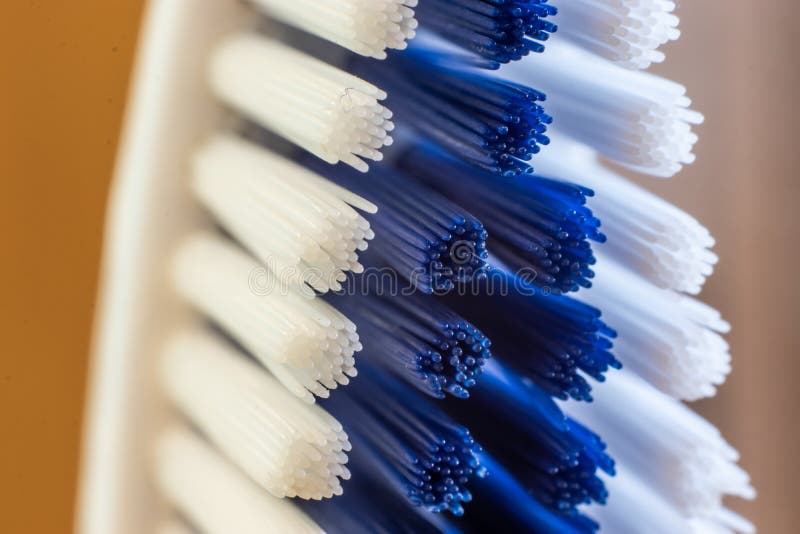 Extreme macro close-up of a toothbrush stock images
