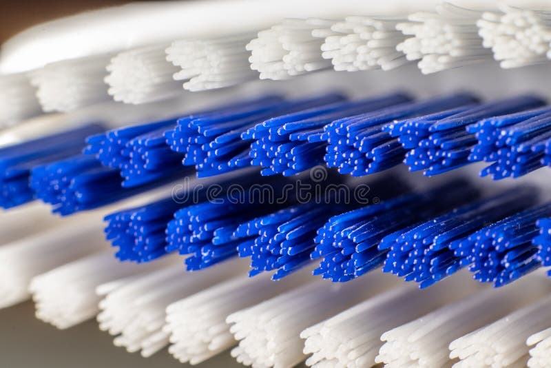 Extreme macro close-up of a toothbrush royalty free stock photo
