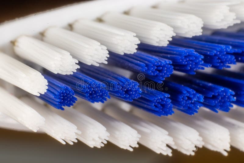 Extreme macro close-up of a toothbrush stock photos