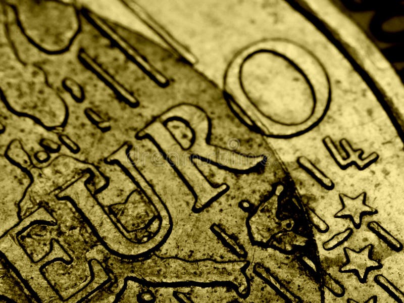 Extreme macro photo of Euro coin. royalty free stock photo