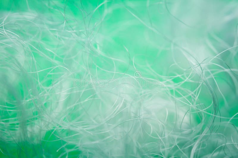 Extreme macro of polyester stable fiber on green background royalty free stock photos