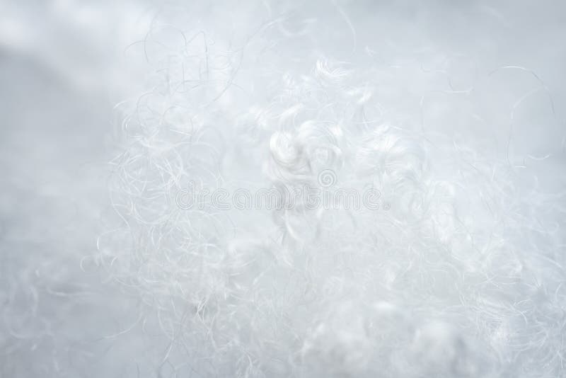 Extreme macro of polyester stable fiber stock image