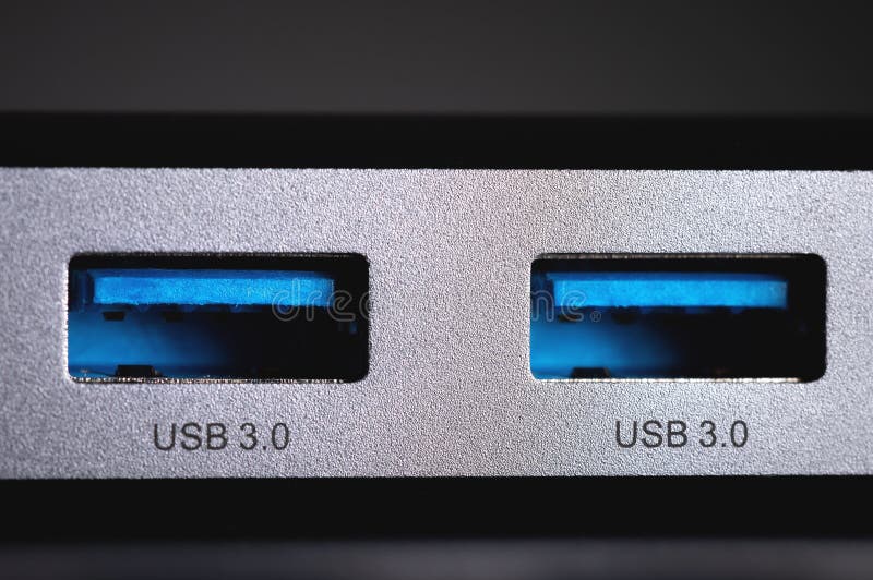 Extreme Macro USB 3.0 Ports on Universal Hub Panel Stock Image Image