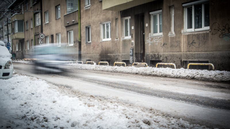 Extreme snowfall in european city