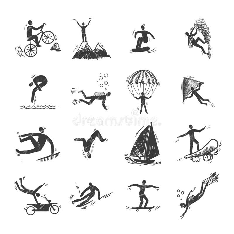 Extreme Sports Icons Sketch