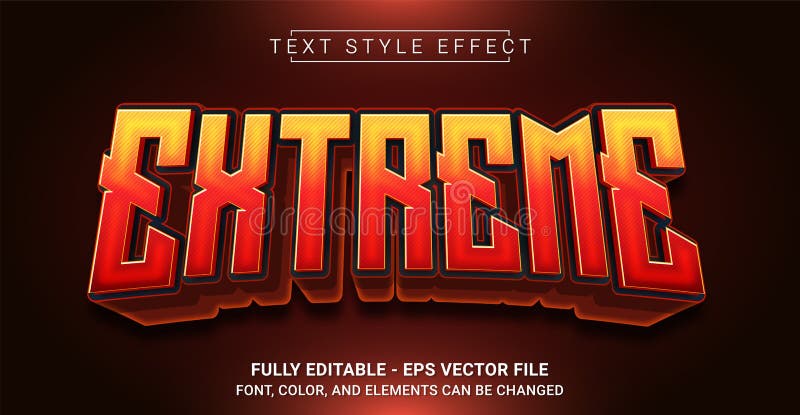 Extreme Text Style Effect. Editable Graphic Text Template stock illustration