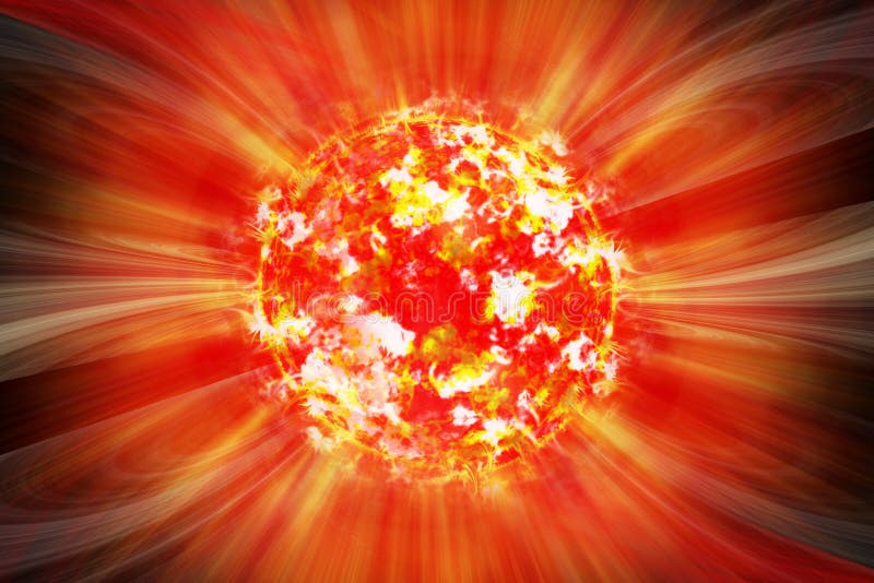 Extreme solar storm, solar flares. Sunburst rays of sunlight. Orange sun light background. Bright luminous sun with light effect, sunshine with lens flare. 3d illustration. Extreme solar storm, solar flares. Sunburst rays of sunlight. Orange sun light background. Bright luminous sun with light effect, sunshine with lens flare. 3d illustration