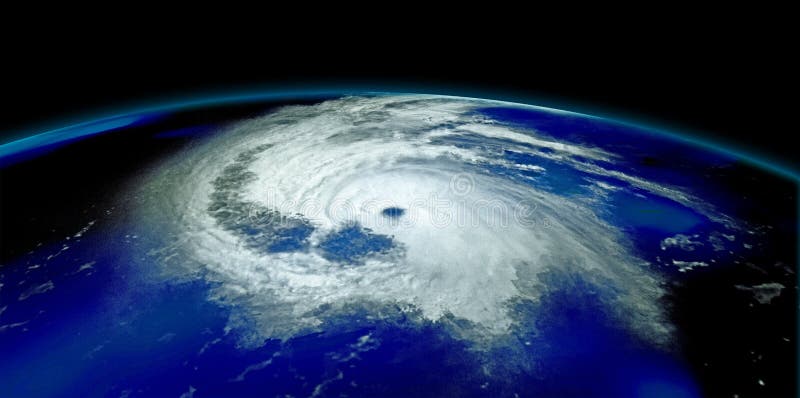 Velmi detailní realistický vysoký řešení  trojrozměrný obraz z hurikán.