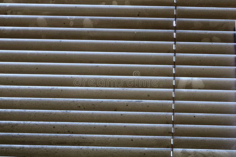Extremely Dirty Window Blinds in Need of Cleaning Stock Image Image