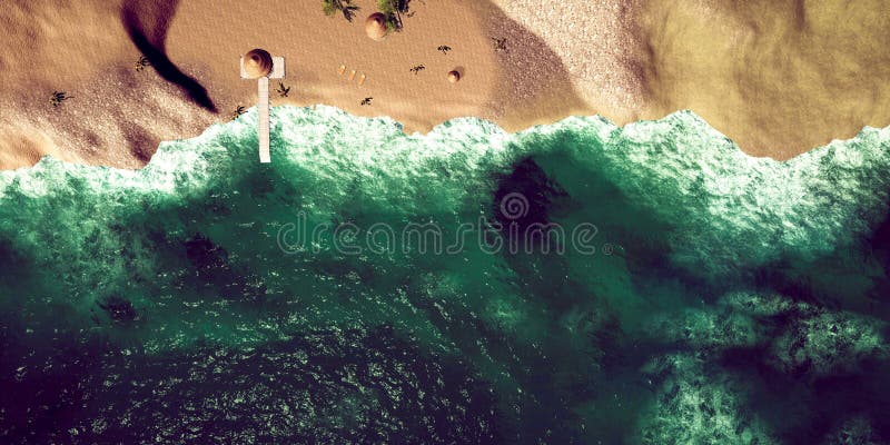 Extremt detaljerad och realistisk hög illustration för upplösning 3D av den tropiska stranden royaltyfri foto Extremt detaljerad och realistisk hög illustration för upplösning 3D av den tropiska stranden royaltyfri foto