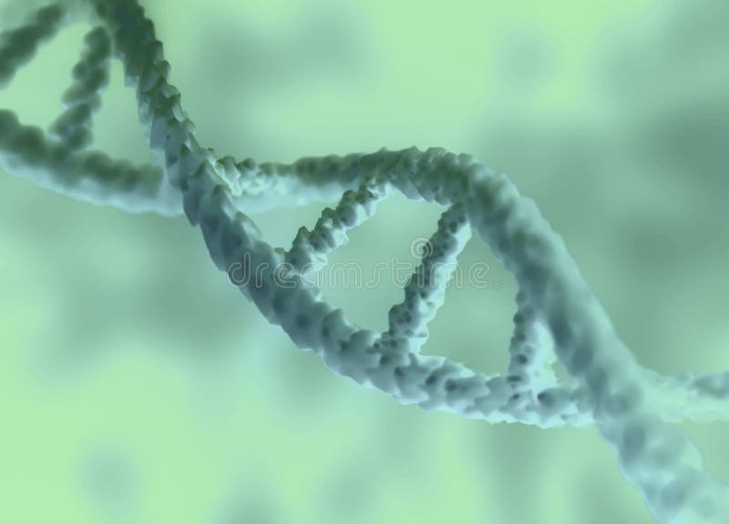 Extremt nära medicinsk 3d-illustration av DNA. vektor illustrationer
