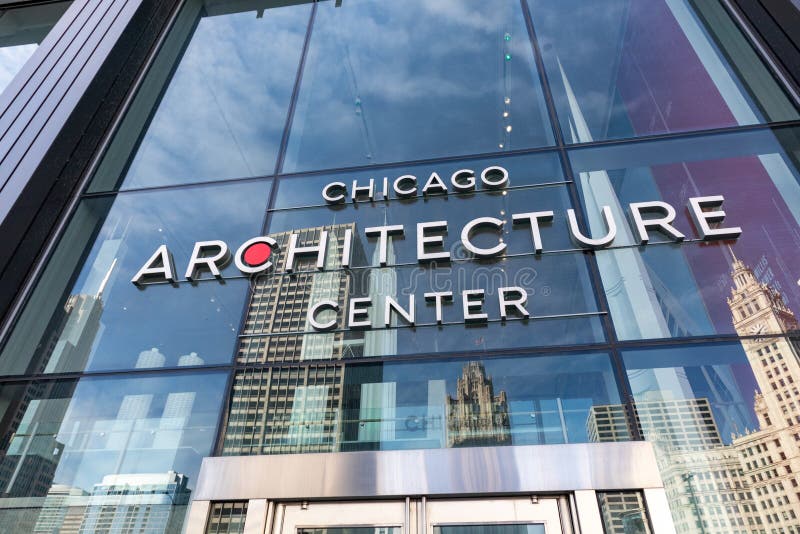Extérieur du centre d'architecture de chicago photographie stock