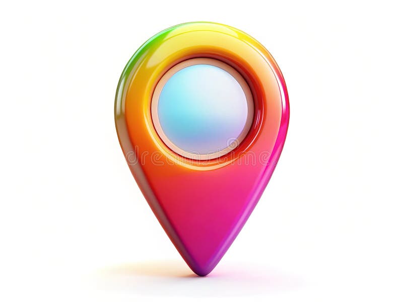 Vibrant Abstract Location Marker A Colorful Geometric Design for Maps Posters and Digital Art royalty free illustration