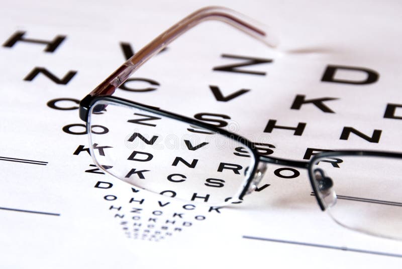Eye Chart and Glasses stock image. Image of letters, vision 633259