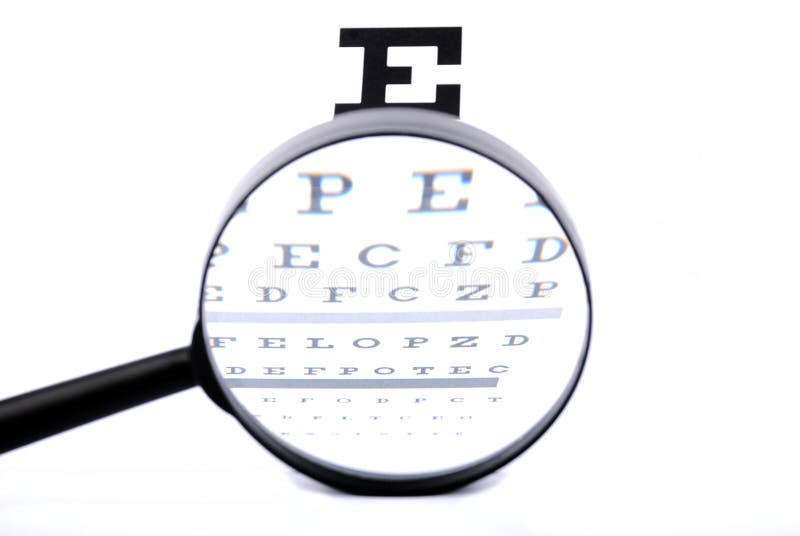 Eye Chart through a Magnifier Stock Image Image of optician