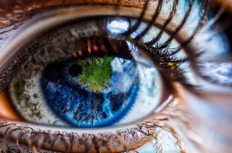 Eye. Close Up. Human Eye with Large Pupil. Macro. Generative AI. Stock ...