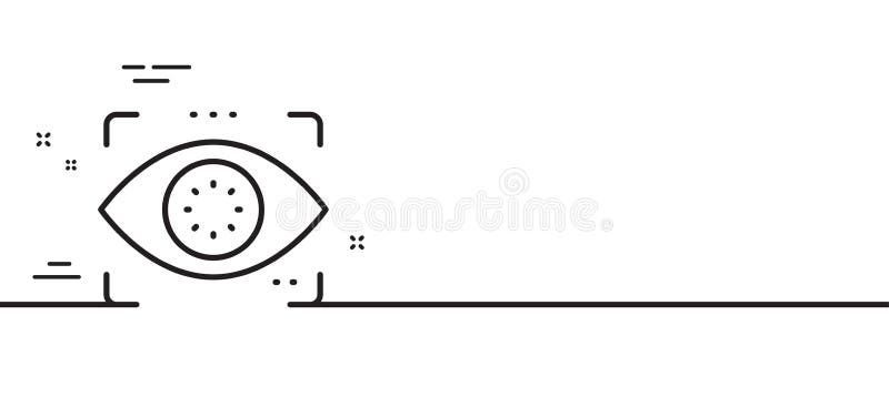 Eye detect line icon. Retina scan sign. Minimal line pattern banner. Vector vector illustration