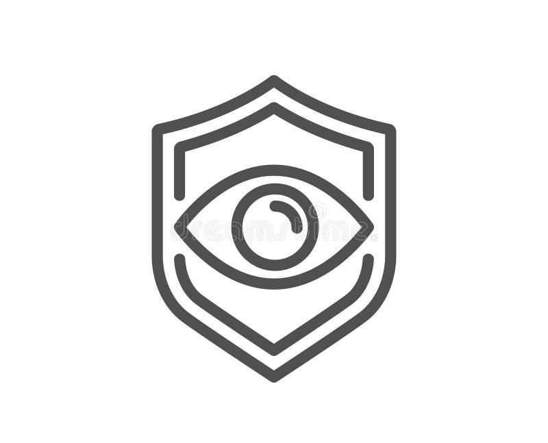 Eye detect line icon. Retina scan sign. Vector vector illustration