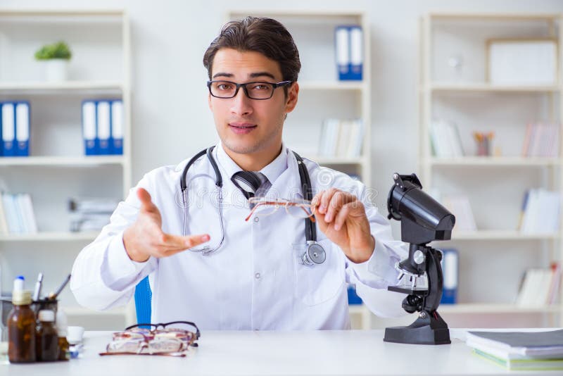 The Eye Doctor in Medical Concept Stock Image Image of discussing