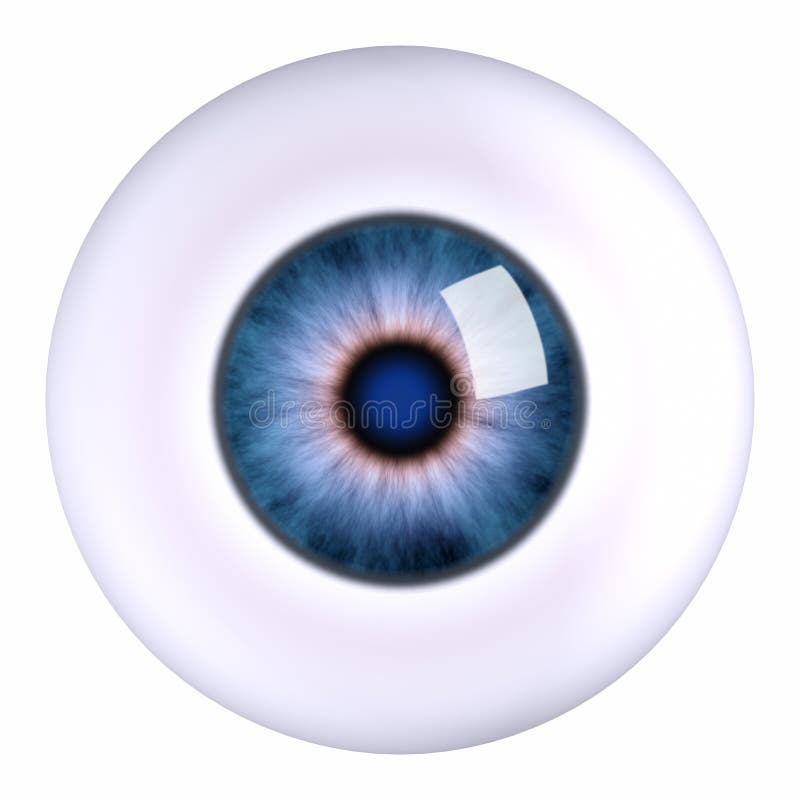 Tridimensional globo ocular azul,.