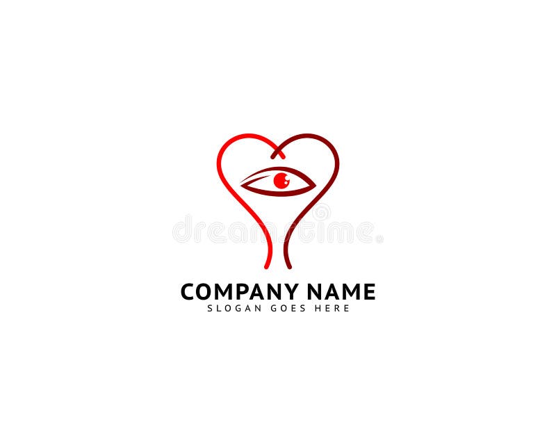 Eye heart love logo vector design royalty free illustration