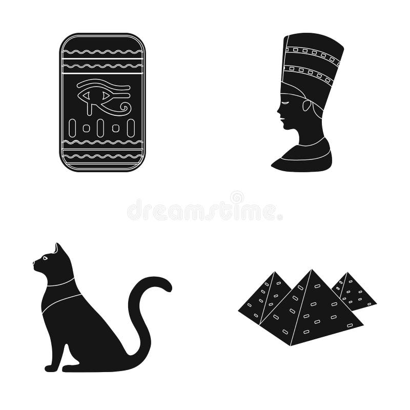 Black egyptian cat icon simple style Royalty Free Vector