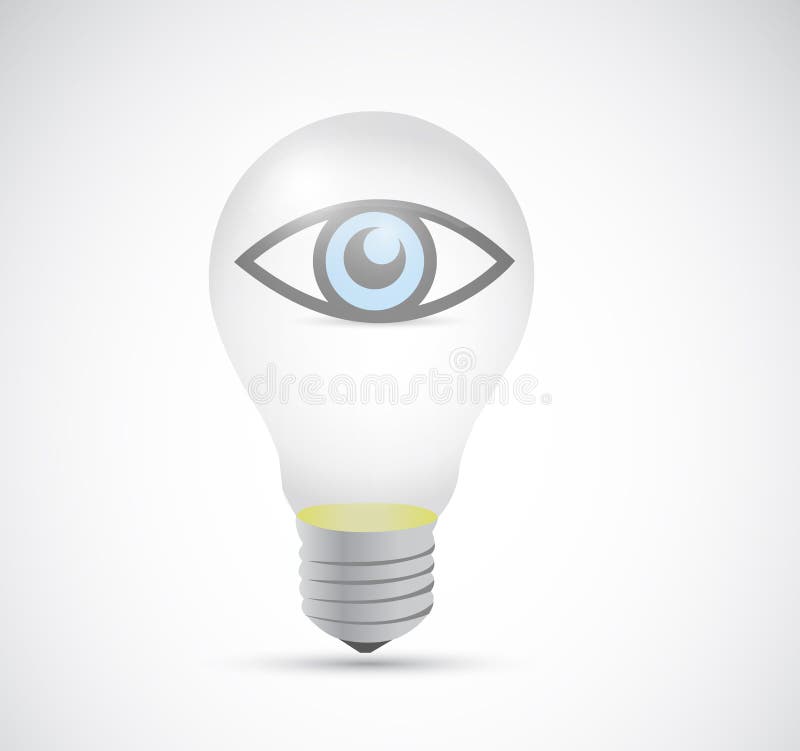 Eye Inside a Light Bulb. Illustration Design Stock Illustration