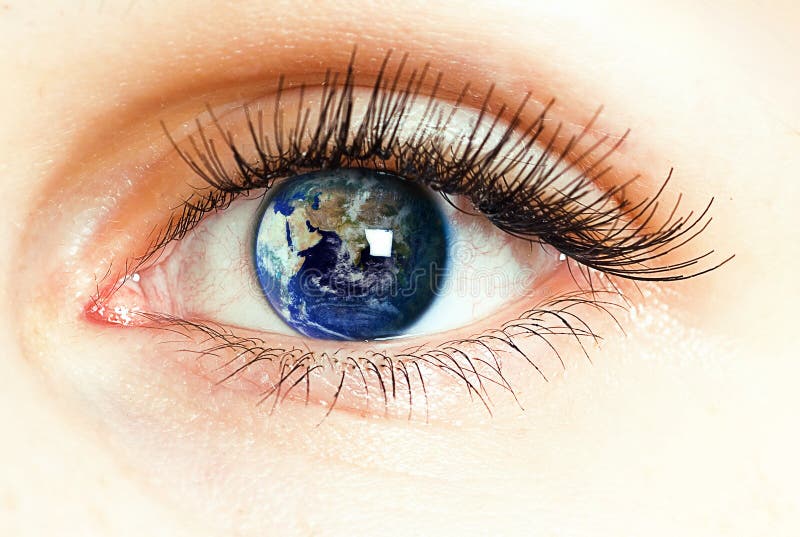 Eye integrated with the world map. img