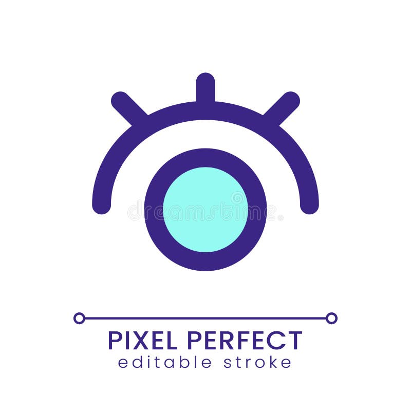 Eye pixel perfect RGB color ui icon royalty free illustration