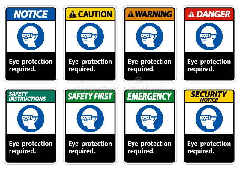 Eye Protection Required Symbol Sign Isolate on White Background Stock
