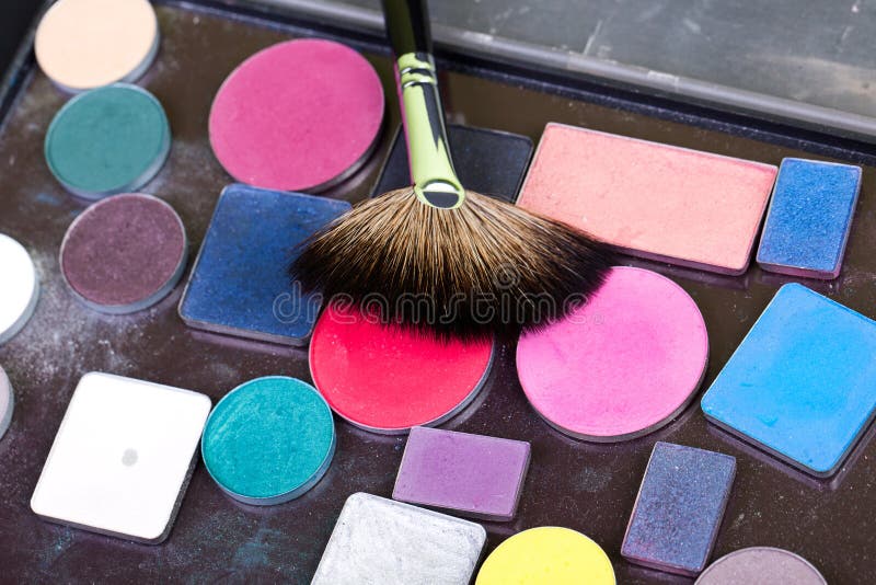 Eye Shadow Palette in Natural Colours and Makeup Brushes Stock Photo Image of applicator