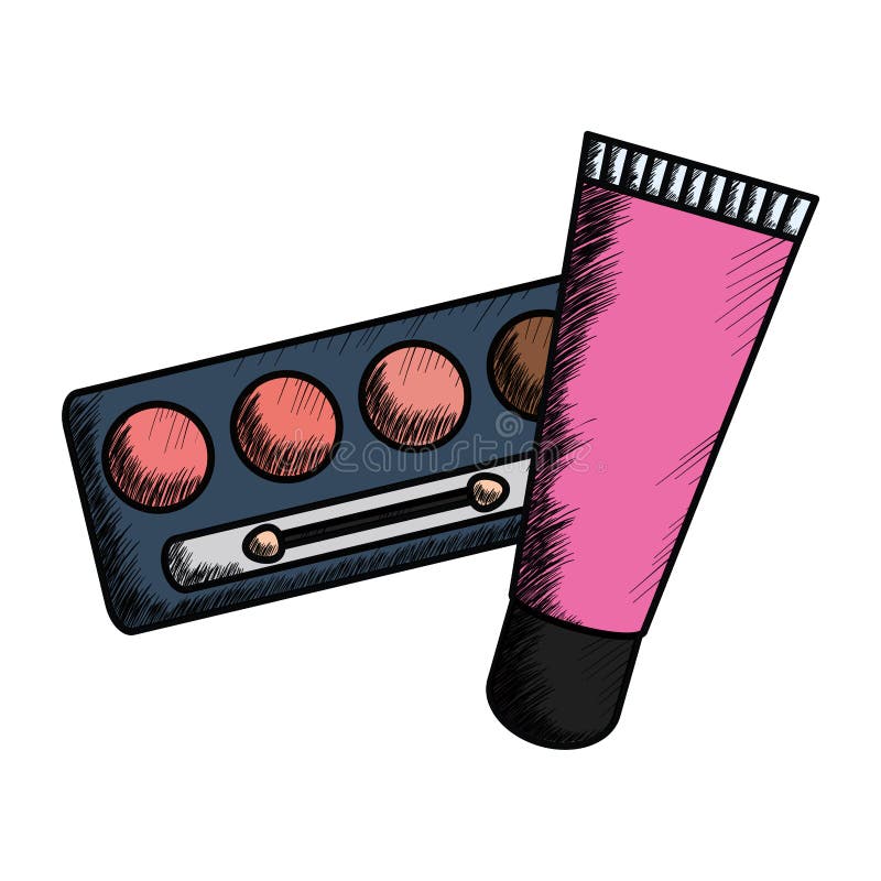 Eye Shadows Make Up Drawing Icon Stock Vector Illustration of