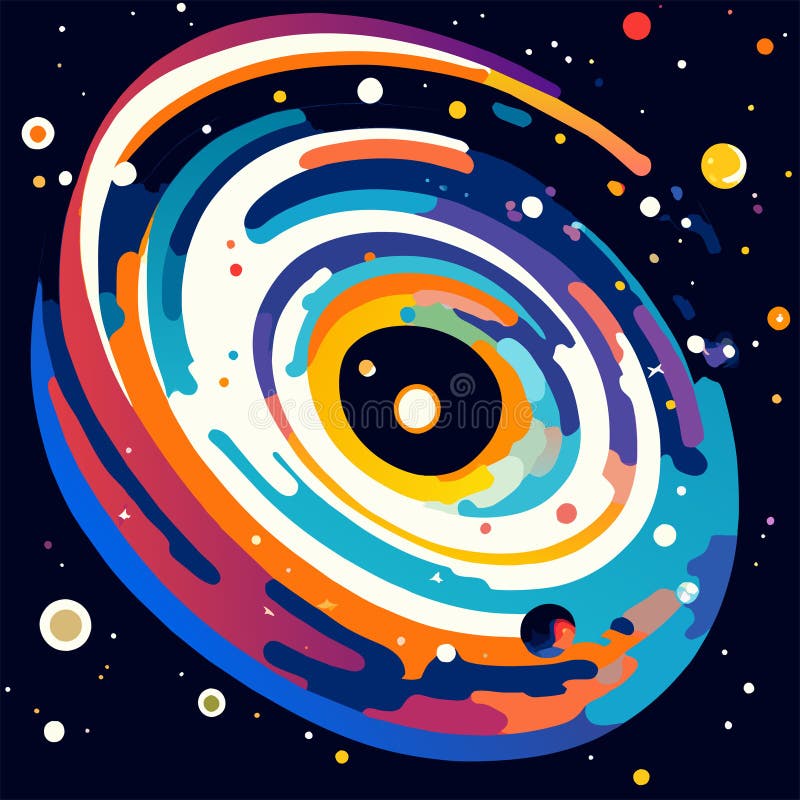 Eye in Space. Vector Illustration in a Flat Style. Colorful Abstract ...