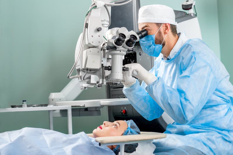 Eye Surgery at the Operating Room Stock Image Image of surgeon