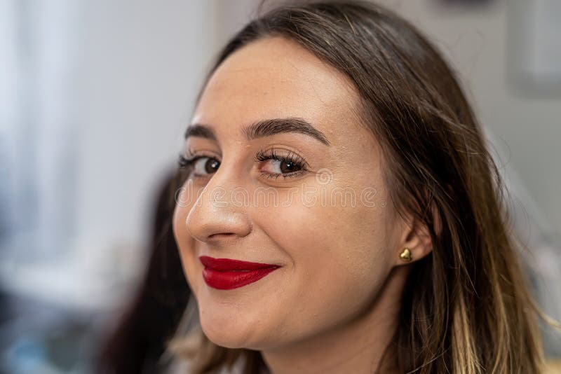 Eyebrow Correction and Modeling in a Beauty Salon Closeup. Perfect
