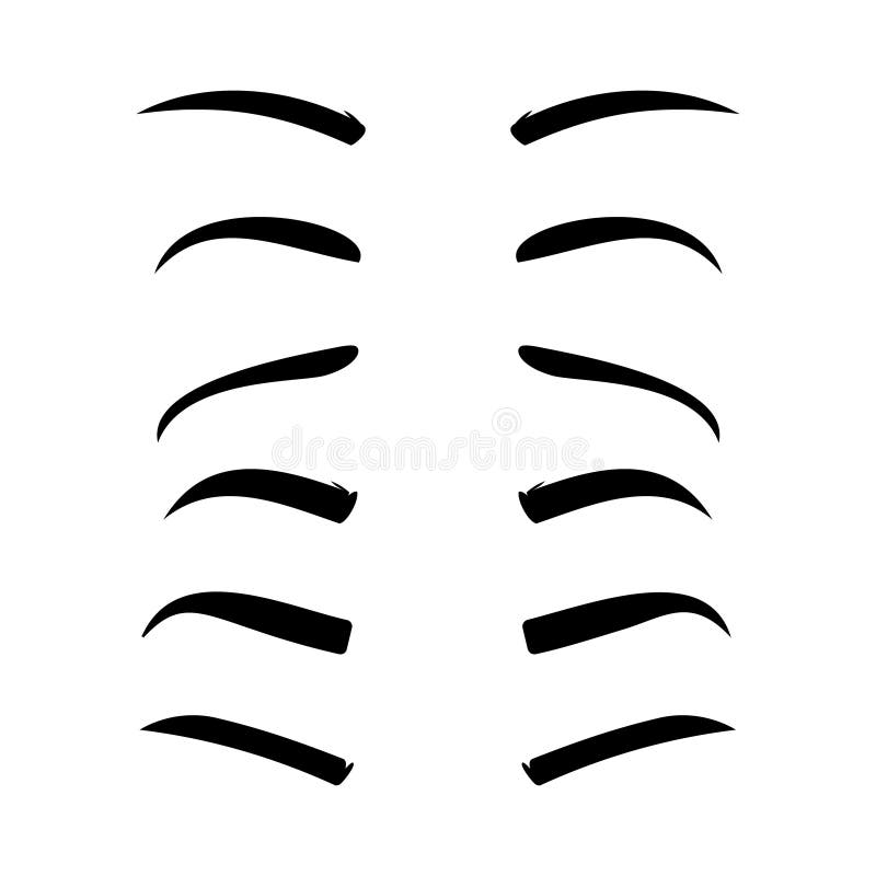 Pencil eyebrow with tracing line stroke black eye Vector Image