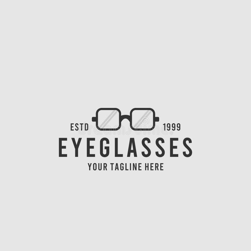 Eyeglass Minimalist Logo Design Inspiration Stock Illustration