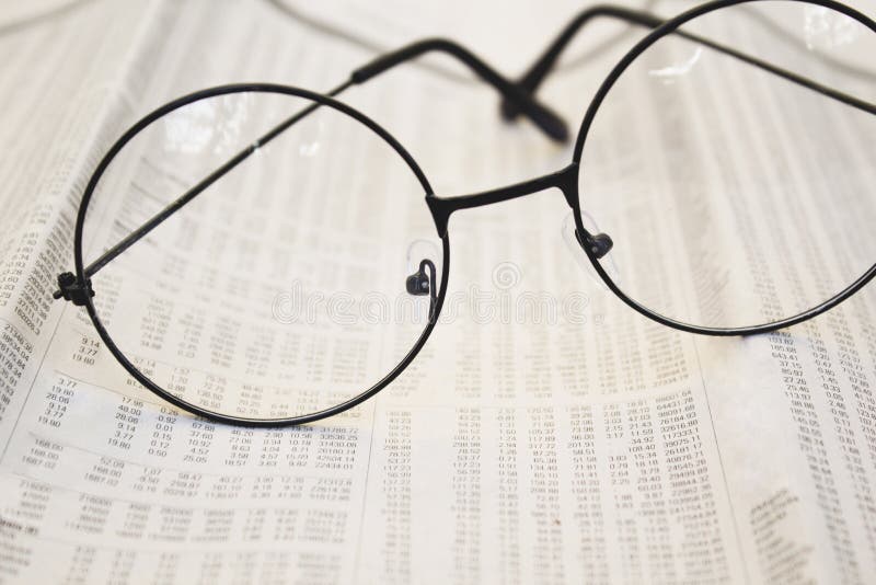 Eyeglasses on accounting papers. royalty free stock photography Eyeglasses on accounting papers. royalty free stock photography