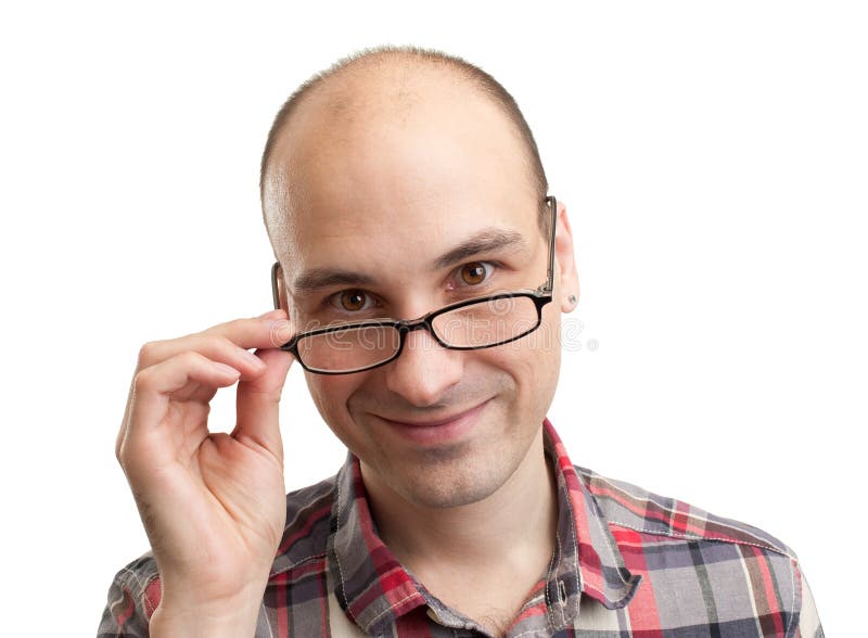 Eyeglasses desgastando do homem considerável foto de stock royalty free Eyeglasses desgastando do homem considerável foto de stock royalty free