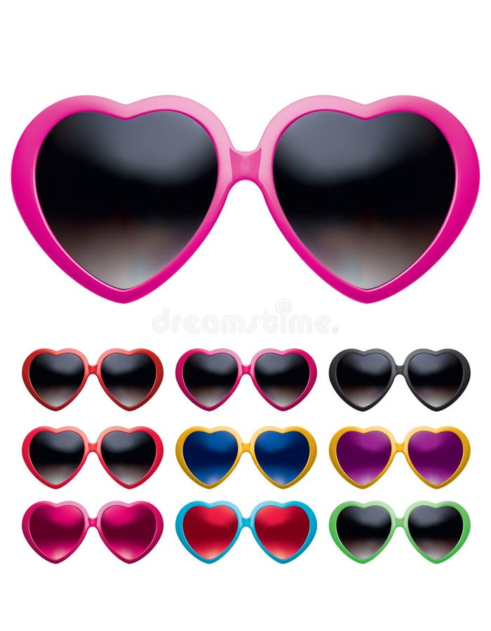 Eyeglasses Heart Shape Set Isolated Vector Realistic Stock Vector Illustration Of Accessory Eyeglass 109953675