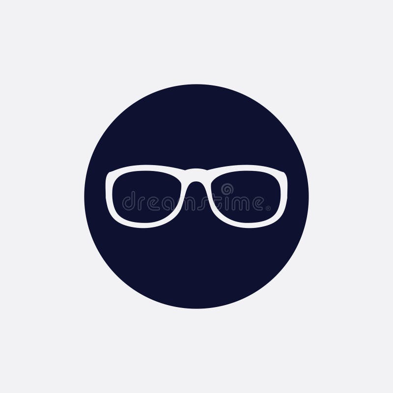 Eyeglasses Icon, Vector Illustration. Flat Round Icon Stock