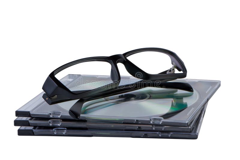 eyeglasses δίσκων Cd dvd στοίβα στοκ εικόνα με δικαίωμα ελεύθερης χρήσης eyeglasses δίσκων Cd dvd στοίβα στοκ εικόνα με δικαίωμα ελεύθερης χρήσης