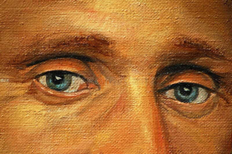 Eyes of adult man, illustration, painting