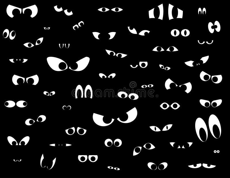 Eyes in the dark stock vector. Illustration of round - 19640375