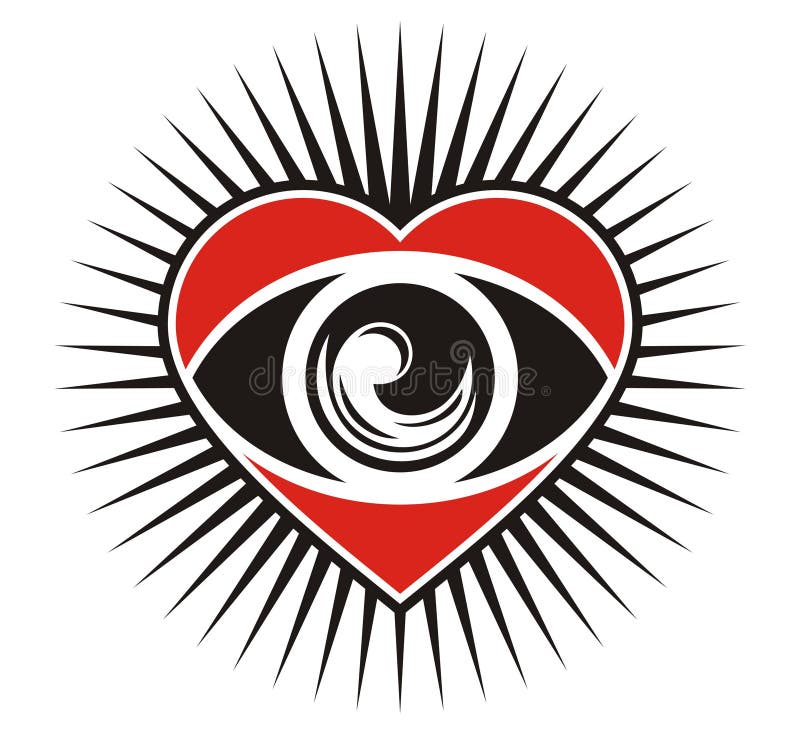 Eyes of the heart stock illustration. Illustration of tattoo 50104841