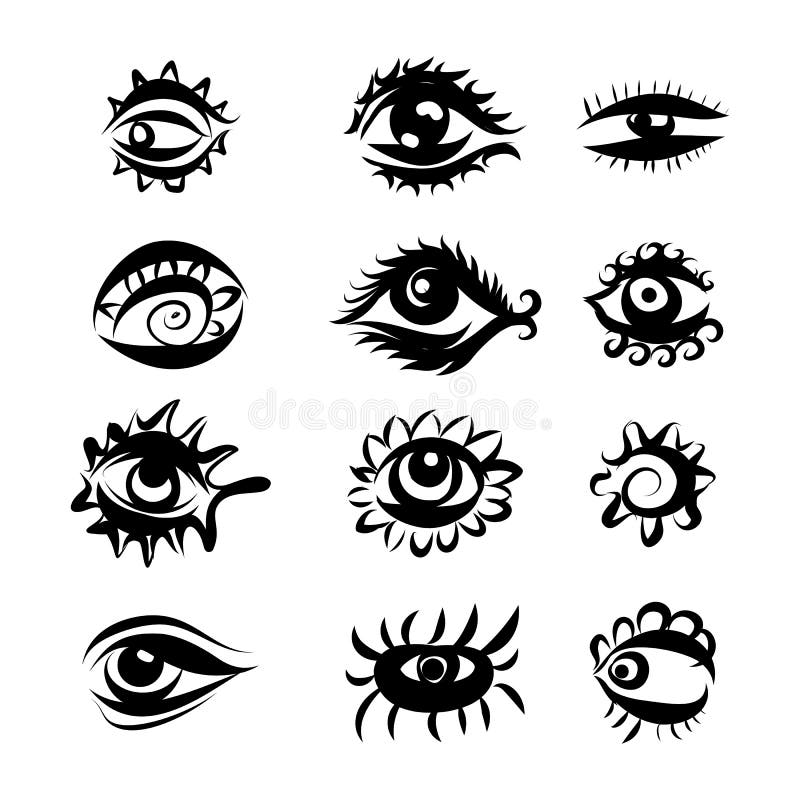 Eyes Icons stock vector. Illustration of body, curve - 143631217