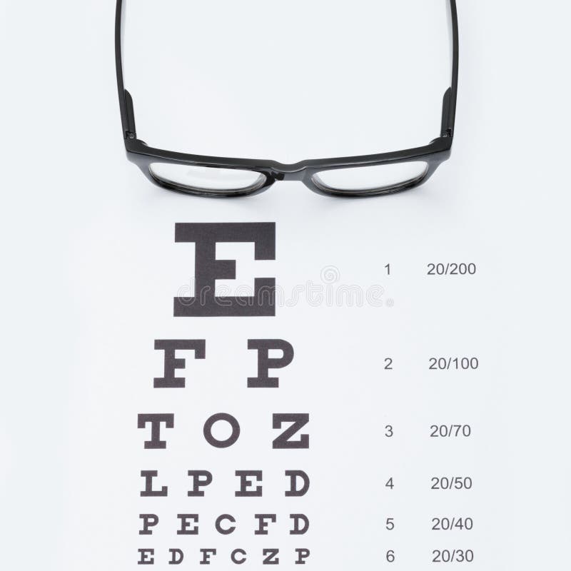 Eyesight Test Chart Glasses Studio Shot Stock Photos Free And Royalty