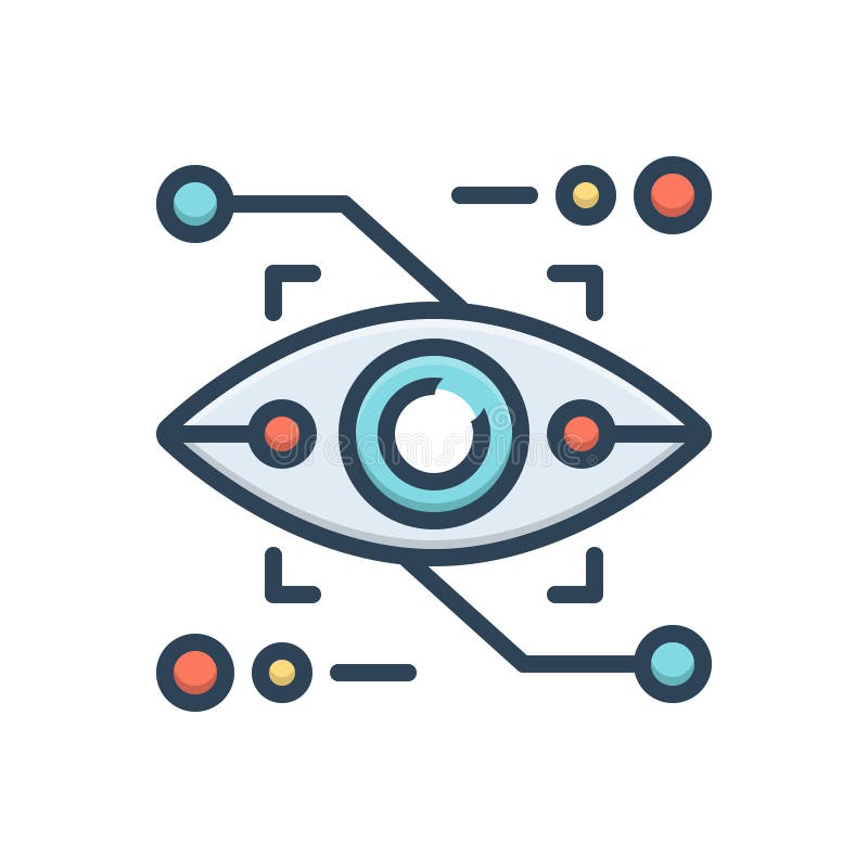 Color Illustration Icon for Eyetap Augmentation, Eyesight and Software