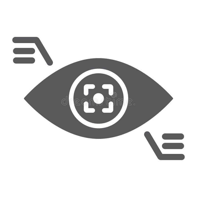Eyetap glyph icon, sensor and innovation, eye tracking sign, vector graphics, a solid pattern on a white background. stock illustration
